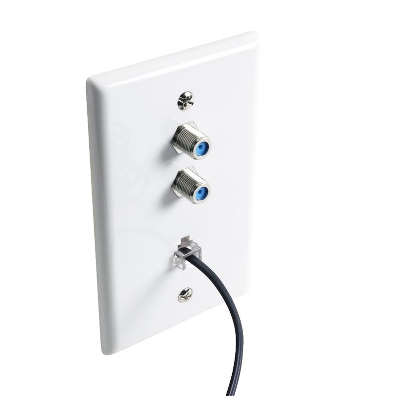 Skywalker Wall Plate w/Dual 3.0Ghz F-81 and Phone Connector (White) - Image 5